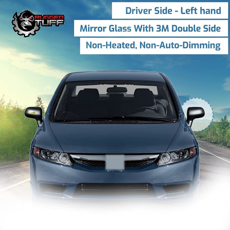 Rugged TUFF exactafit 8839L Driver Side Mirror Glass Replacement Repair Compatible With 2006 2007 2008 2009 2010 2011 Honda Civic - Image 5